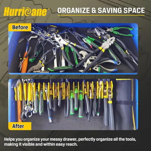 Vista 5 de HURRICANE Alicates organizador con base de goma antideslizante, diseño extensible, azul y verde, paquete de 2