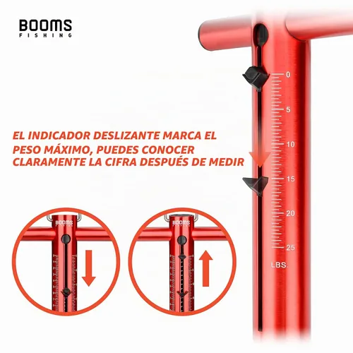 Vista 3 de Booms Fishing TS1 Tubo de aluminio Pesca Primavera y gancho Escala 25LB/24.3 lbs