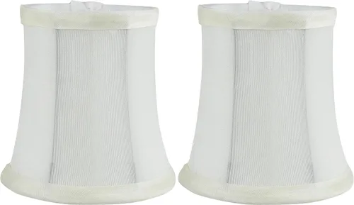 Vista 25 de Pantalla de lámpara de araña de seda sintética azul individual – forma de campana suave, ajuste de clip para bombillas de candelabro, 3.5 x 4.5 x