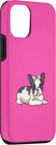 Vista 3 de iPhone 15 Francés Bulldog Francés Perro Cachorro Lindo Arco Mascota Cachorros Amor Caso
