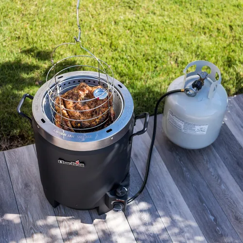 Vista 11 de Charbroil® La Gran Facilidad® TRU-Tecnología de Cocina Infrarroja™ Freidora de Pavo de Gas Propano de Acero Inoxidable Sin Aceite, Negra - 17102065