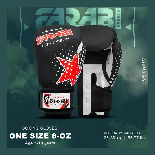 Vista 5 de Farabi Sports Guantes de boxeo para niños, 6 onzas, guantes de boxeo para jóvenes, MMA, Muay Thai, guantes de boxeo para niños, lo mejor