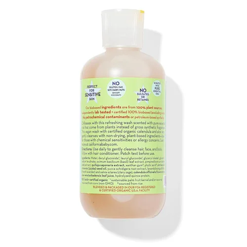 Vista 2 de California Kids Shampoo + Gel de baño Chillax Lavender Body Wash Cuidado suave de la piel para niños + adolescentes 100% a base de plantas