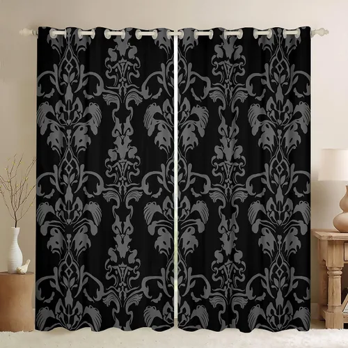 Vista 11 de Cortinas opacas abstractas de 30 % a 50 % geométricas para dormitorio, sala de estar, decoración de línea a rayas, cortinas con aislamiento térmico