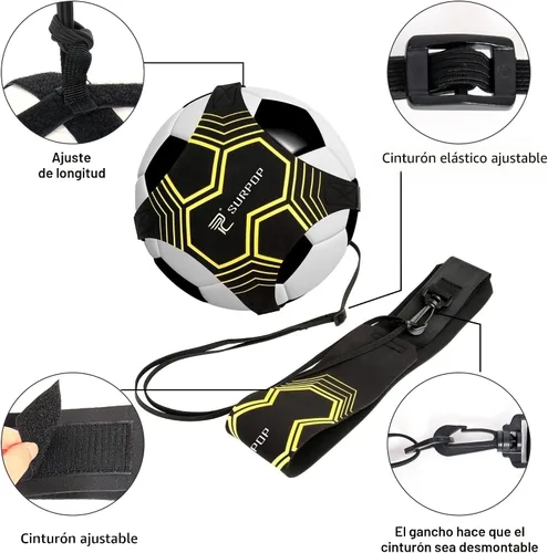 Vista 8 de Entrenador de fútbol/voleibol/rugby, patada y lanzamiento de fútbol, ayuda de entrenamiento para práctica en solitario, control de habilidades