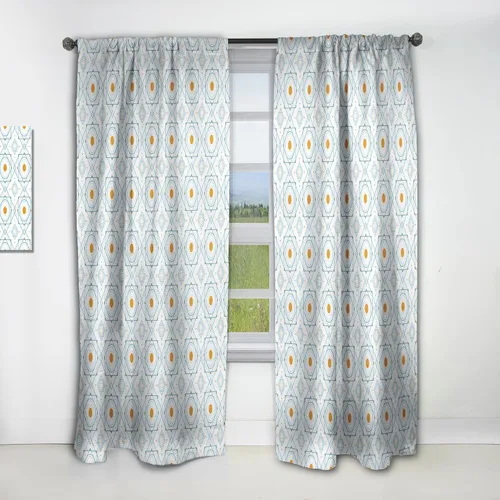 Vista 14 de DesignQ Cortinas opacas con patrón circular pastel retro II para dormitorio, cortinas para sala de estar, cortinas con aislamiento térmico, panel