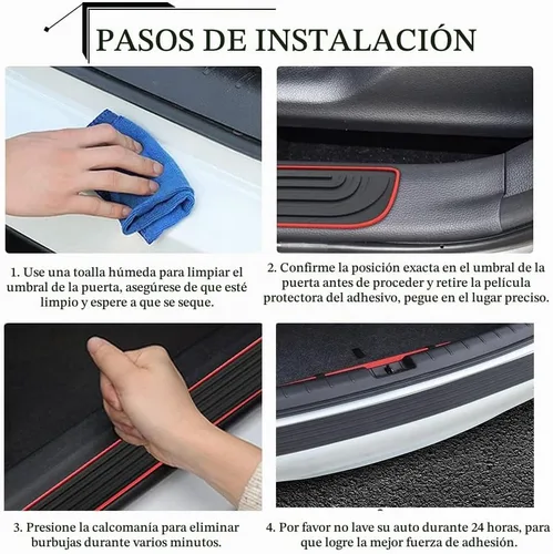 Vista 6 de ASUBHA Protector de parachoques trasero de automóvil, protector de parachoques, almohadilla protectora universal de goma negra contra arañazos