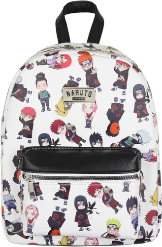 Vista 2 de Naruto Shippuden Allover Chibi - Mini mochila de cuero sintético Blanco talla única