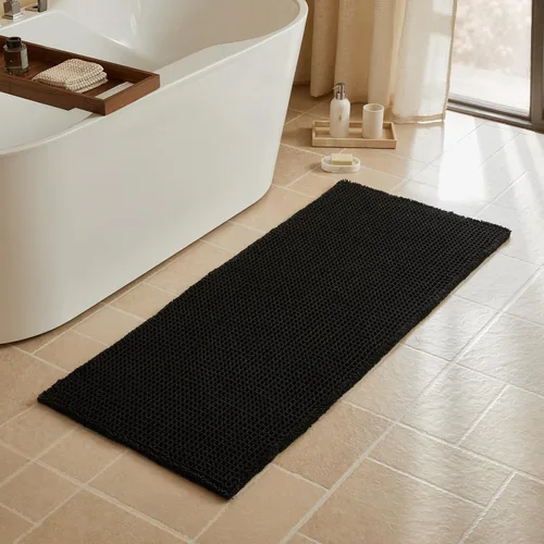 Vista 126 de Triohero Tapete de baño con diseño de gofre, tapete de baño pequeño y bohemio, antideslizante, lavable, ultra suave, súper absorbente, de secado