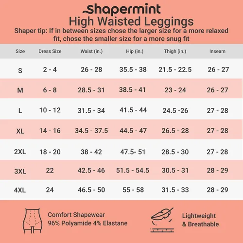 Vista 2 de Shapermint - Leggings moldeadores de compresión media de cintura alta para mujer