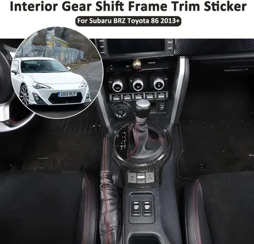 Vista 4 de YIWANG Adhesivo decorativo para marco de cambio de marchas interior de automóvil para Subaru BRZ Toyota 86 2013-2020 accesorios