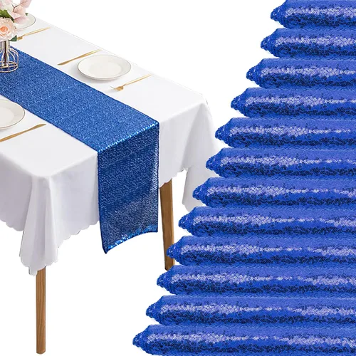 Vista 19 de 12 Paquetes de Caminos de Mesa con Lentejuelas Brillantes para Comedor para Cumpleaños, Bodas, Compromisos, Nupciales, Baby Shower, Despedida