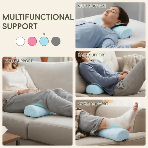 Vista 5 de Almohada de rodilla para dormir de espalda, almohada de espuma viscoelástica para media luna, almohada de pierna para tobillo y pie debajo