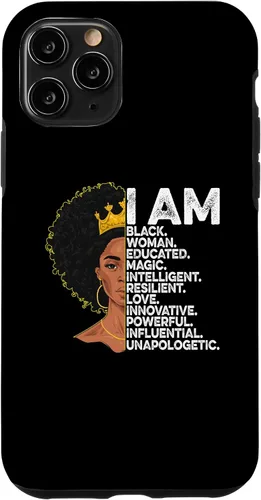 Vista 10 de Funda para iPhone 15 con texto en inglés "I Am Black Woman Educated Black History Month Black Girl