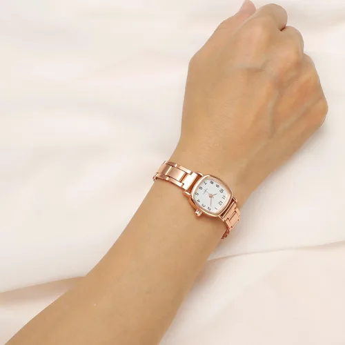Vista 3 de Top Plaza Reloj de esfera con números arábigos cuadrados vintage para mujer de fácil lectura