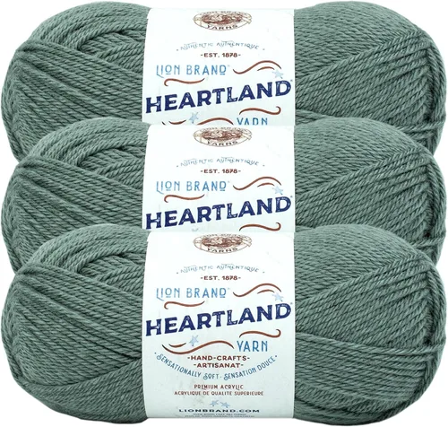 Vista 13 de Lion Brand Yarn Heartland Yarn, Hilo de Peso Medio para Tejer, Ganchillo y Manualidades, 1 Paquete, Great Smoky Mountains Grandes Montañas Humeantes