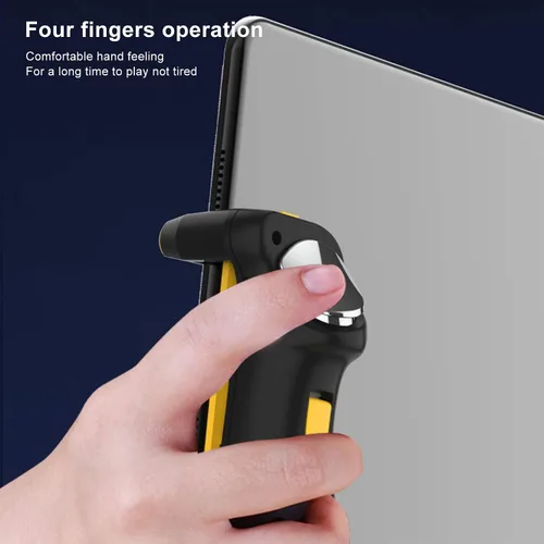 Vista 3 de Gamepad Tablet PC, Gamepad de disparo continuo Protección integral Juego de cuatro dedos Joystick Shooter Gamepad, para sistema Android Sistema iOS