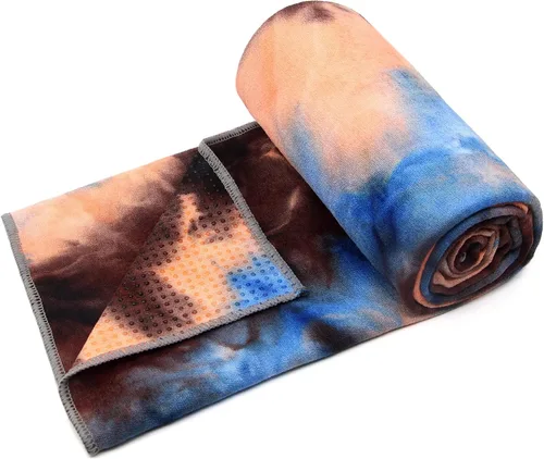 Vista 2 de Eunzel Toalla de yoga, toalla para esterilla de yoga caliente con puntos de agarre, absorbente de sudor, antideslizante, para yoga caliente, pilates