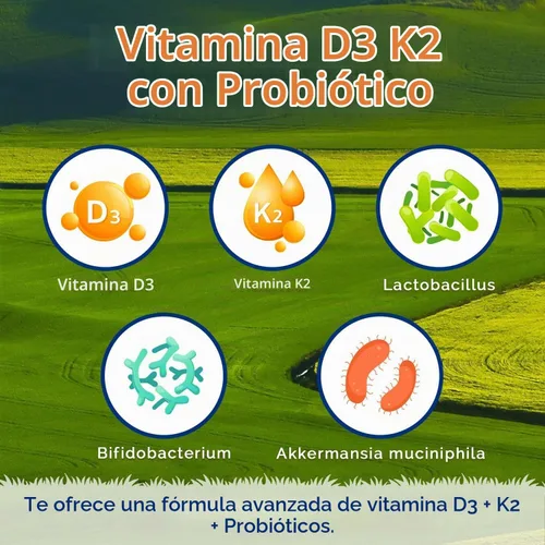 Vista 3 de Innate Vitality Vitamina D3 K2 10000IU + Probióticos, Akkermansia