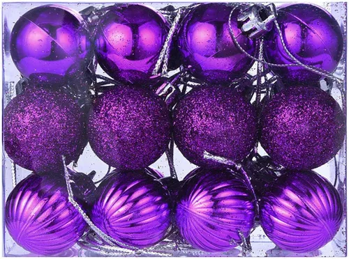 Vista 10 de QueenBox® 24 bolas de Navidad de plástico de 1.18 pulgadas para decoración de árbol de Navidad, vacaciones y fiestas