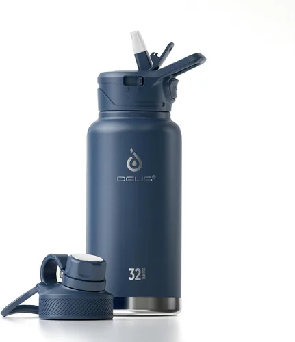 Vista 62 de IDEUS Botella de agua aislada de 12 onzas, botella de agua aislada de acero inoxidable para la escuela, botellas aisladas con pajitas a prueba