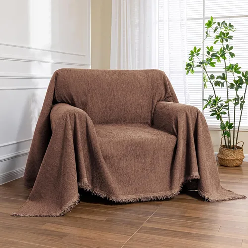 Vista 23 de MEETSKY Funda Negra de Silla de Tamaño Grande, Funda de Chenilla para Sillón/Sofá de 1 Cojín para Perro, Fundas de Sofá Protector de Muebles