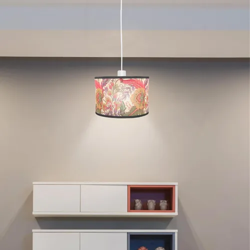 Vista 5 de Uonlytech Pantalla tejida de bambú de 11.81 pulgadas, pantalla de lámpara de mesa impresa para dormitorio, comedor, decoración de reemplazo