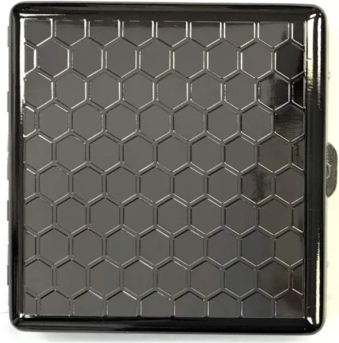Vista 2 de 3102B1 - Funda de metal para cigarrillos (capacidad para 20 cigarrillos de tamaño King Size), Plateado
