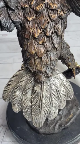 Vista 8 de EUROPEAN BRONZE Pesca voladora Águila calva Arte militar Estatua de mármol de bronce patriótico americano brillo fundido en caliente hecho a mano