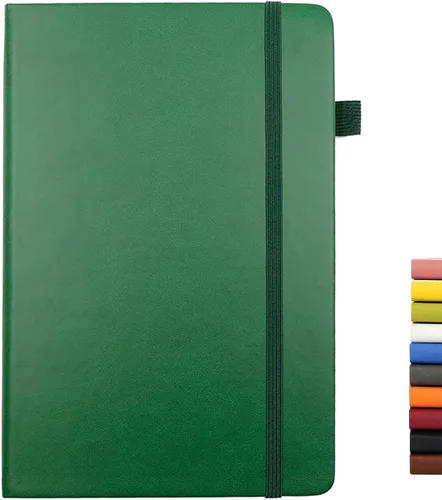 Vista 13 de Cuadernos forrados para diario, con lazo para bolígrafo. Cuadernos de tapa dura para trabajo, papel grueso de 100 Gsm con bolsillo