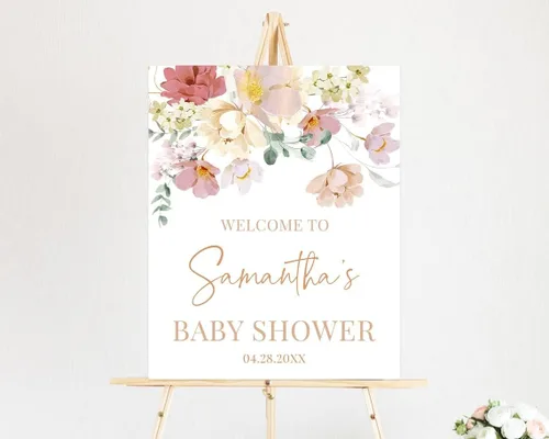 Vista 10 de Letreros de bienvenida personalizados para bebés, decoración de letrero de vegetación editable, plástico