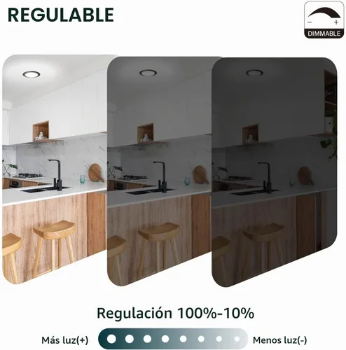 Vista 4 de TOPELER Luz de disco LED de bronce de 6 pulgadas, luz de techo empotrada de 15 W, 1000 lm, luz de disco empotrada de perfil bajo regulable 3000k