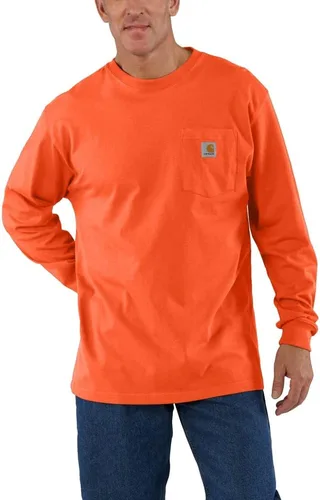 Vista 26 de Carhartt Camiseta de trabajo de manga larga con bolsillo para hombre Negro