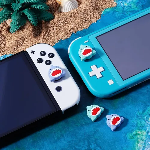 Vista 4 de JINGDU Tapas de agarre para pulgar compatibles con Switch Joy-Con, bonitas tapas de silicona para joystick, accesorios compatibles