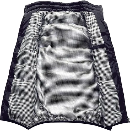 Vista 2 de Feiairuike Abrigos de chaleco acolchados para exteriores con cuello alto para hombre