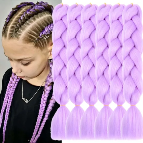 Vista 38 de Beige (613) Cabello trenzado 6 paquetes de extensiones de cabello sintético de 24 pulgadas, extensiones de cabello trenzado Jumbo Ombre trenzado
