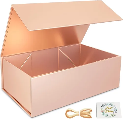 Vista 17 de RYDDOY Caja de Regalo Negra, 9.5x6x3'' Cajas de Regalo para Regalos con Tapas Cierre Magnético Rectangular Plegable para Caja de Propuesta de Negro