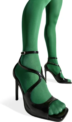 Vista 4 de sofsy Opaque Tights for Women Made in Italy Green Colored Pantyhose Stockings Poison Ivy Mermaid Man Costumes The Rita