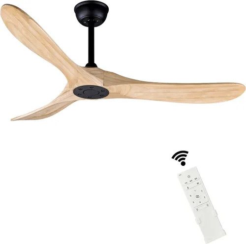Vista 35 de Bigzone - Ventilador de techo negro para interiores y exteriores de 52 pulgadas sin luces con control remoto, motor DC eficiente energéticamente