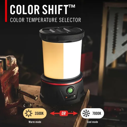 Vista 4 de Coast EAL40R Linterna de camping de emergencia recargable de 2500 lúmenes con modo intermitente rojo, mosquetón, difusor, mango plegable, modo bajo