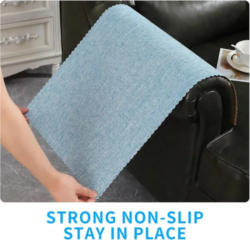 Vista 4 de Juego de 2 fundas protectoras para reposabrazos de sofá, antideslizantes, lavables, para reposabrazos de silla reclinable, juego de 2 fundas