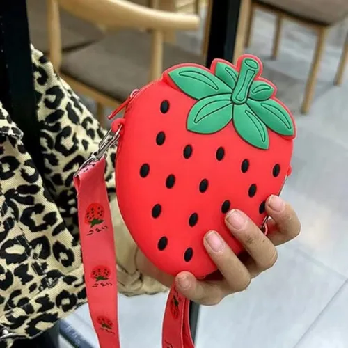 Vista 4 de Mini bolso cruzado de silicona para niños, bolso de hombro para niños, bolsa de llaves, bolsa de aperitivos, bolsa de caramelos, regalos para niños