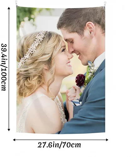 Vista 2 de CHENGYANG Pancartas y letreros personalizados para cargar imágenes de tapiz personalizado, tapiz personalizable para dormitorio, vertical de 27.6 x