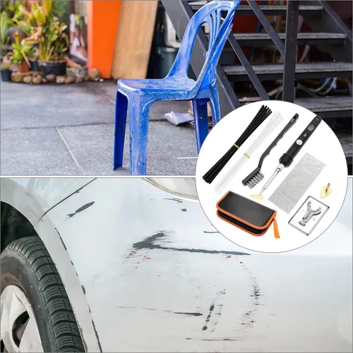 Vista 8 de QWORK Kit de soldadura de plástico para reparación de superficies - 80W, 110V, temperatura ajustable 392.0-896.0 °F con juego completo