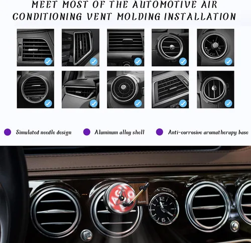 Vista 4 de 2 piezas de clips de ventilación para ambientadores de coche, ambientadores retro de tocadiscos para mujeres, difusores de perfume con cubierta