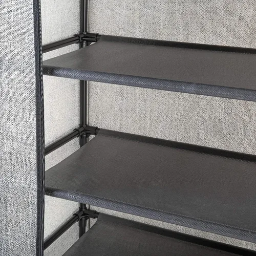 Vista 8 de Simplify Organizador de armario de 8 niveles con tapa, de pie, capacidad para 24 pares, bueno para tenis, zapatos planos, tacones y botas