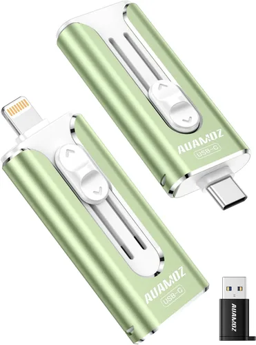 Vista 12 de Mini unidad flash de doble interfaz de 256 GB, memoria portátil compatible con iPhone 17/16/15/14/13/12/11, iPad, Android y PC, fácil de guardar