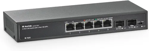 Vista 12 de MokerLink Switch Gestionado de 4 Puertos 2.5G con 2 Puertos Ranura SFP+ 10G, 4 x Puertos Base-T de 2.5Gigabit Compatible con 10/100/1000Mbps, Switch