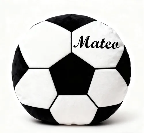 Vista 8 de Almohada de pelota de fútbol personalizada con número de nombre, regalo deportivo personalizado para niños y niñas, cojín de fútbol de felpa