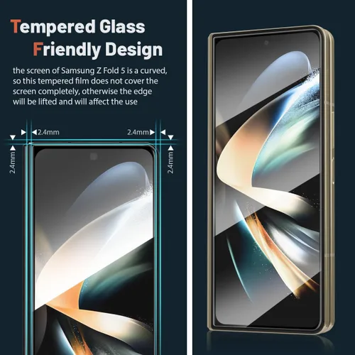Vista 5 de OCASE Funda tipo cartera para Samsung Galaxy Z Fold 5 5G con soporte para S Pen (versión actualizada) de piel sintética, ranuras para tarjetas